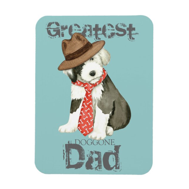 Old English Sheepdog Dad Magnet (Vertical)