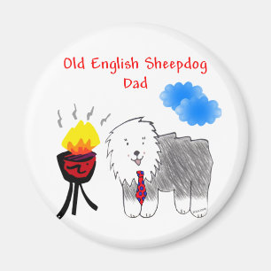 Old English Sheepdog Dad Magnet