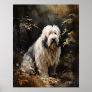 Old English Sheepdog Dog Art Print Poster