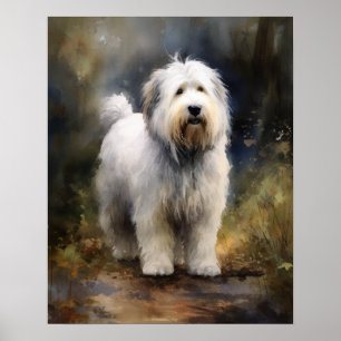 Old English Sheepdog Dog Art Print Poster
