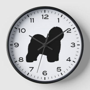Old English Sheepdog Dog Breed Silhouette Clock