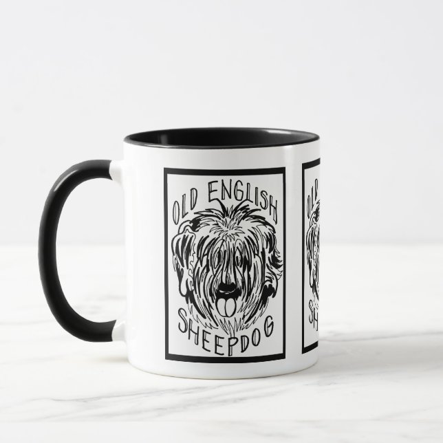 Old English Sheepdog Dog Doodle Mug (Left)