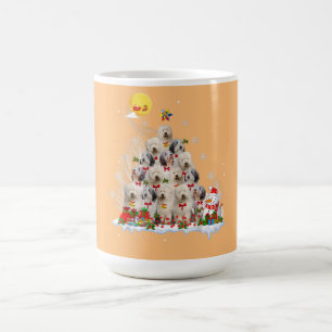 Old English Sheepdog Dog Reindeer Pine Christmas Coffee Mug