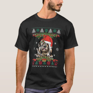 Old English Sheepdog Dog Xmas Santa Funny Ugly Chr T-Shirt