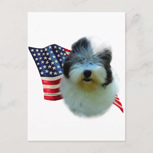 Old English Sheepdog Flag Postcard (Front)
