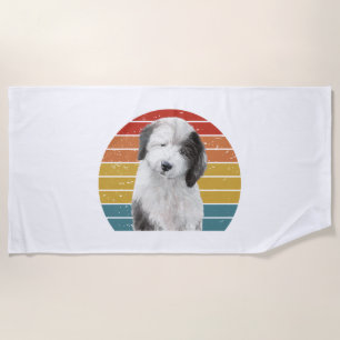 Old English Sheepdog Gifts For Vintage Dulux Dog S Beach Towel