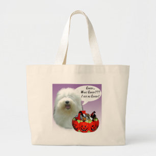 Old English Sheepdog Halloween Candy Large Tote Bag