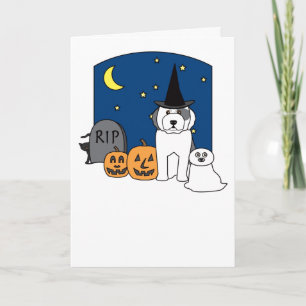 Old English Sheepdog Halloween Card