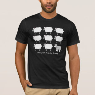 Old English Sheepdog Herding Sheep Dark TShirt