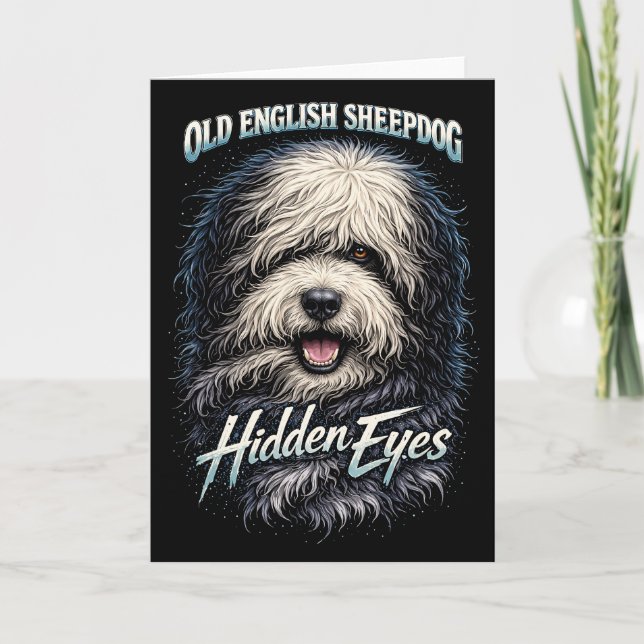 Old English Sheepdog Holiday Card (Front)