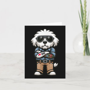 Old English Sheepdog I Love Dad Funny Dog Tattoo  Card