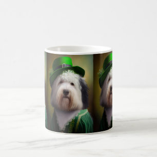 Old English Sheepdog in St. Patrick's Day Dress Coffee Mug