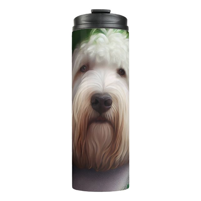 Old English Sheepdog in St. Patrick's Day Dress Thermal Tumbler (Front)