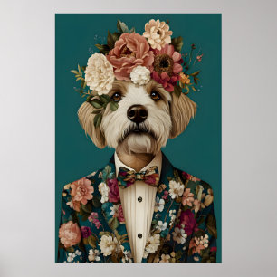 Old English Sheepdog In Suit Poster, Old English Poster