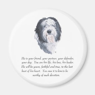 Old English Sheepdog Keepsake - Male Magnet