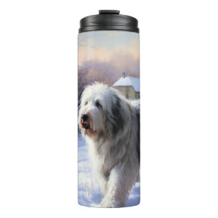 Old English Sheepdog Let It Snow Christmas Thermal Tumbler
