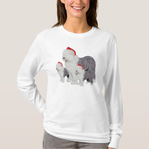 Old English Sheepdog Long Sleeve T-Shirt, White T-Shirt