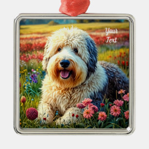 Old English Sheepdog Metal Ornament