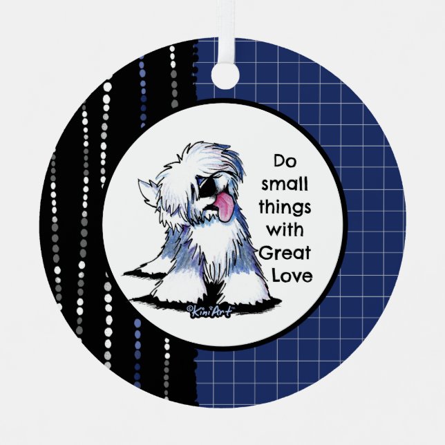 Old English Sheepdog  Metal Tree Decoration (Front)