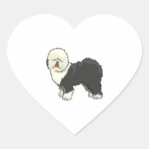 Old English sheepdog my friend Heart Sticker