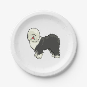 Old English sheepdog my friend Paper Plate