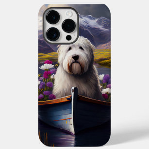 Old English Sheepdog on Paddle: A Scenic Adventure Case-Mate iPhone 14 Pro Max Case