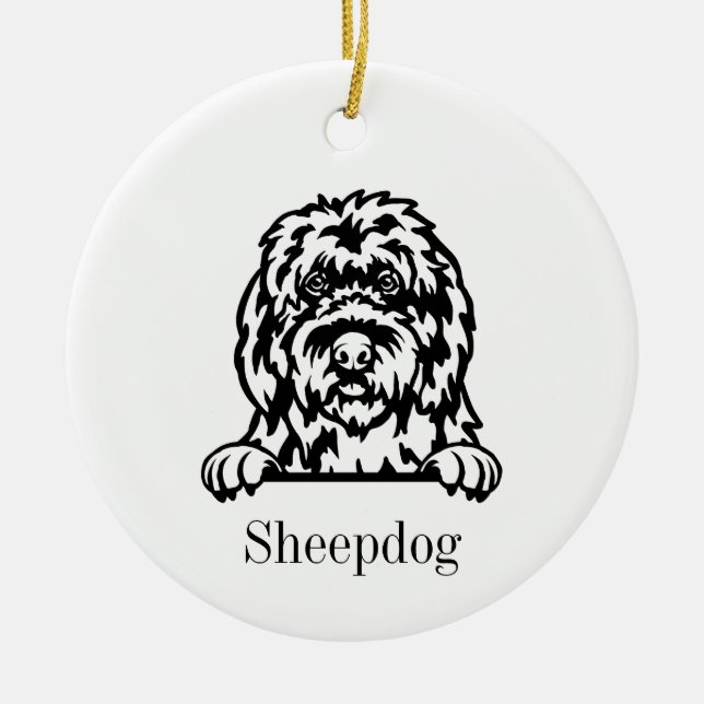 Old English Sheepdog ornament (Front)