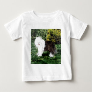 Old English Sheepdog Painting Baby T-Shirt