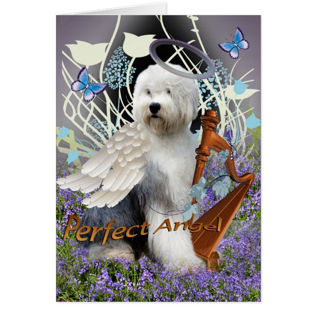 Old English Sheepdog Perfect Angel Cards (Front)
