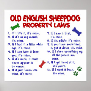 OLD ENGLISH SHEEPDOG PL2 POSTER
