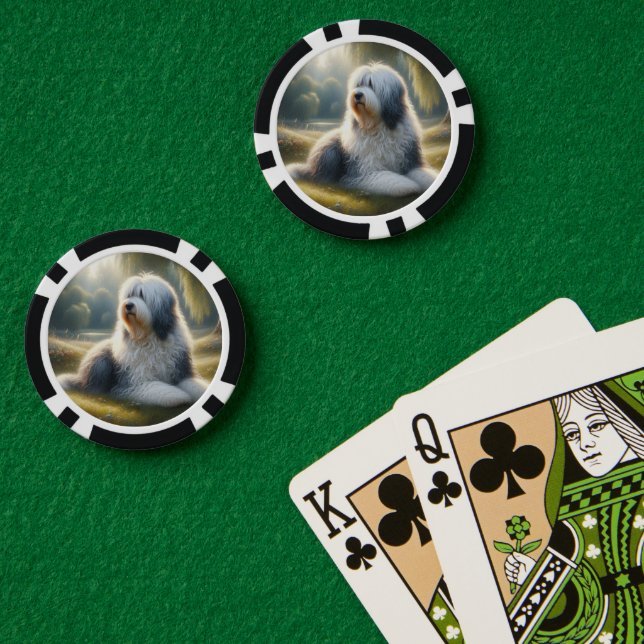 Old English Sheepdog Poker Chips (Poker Table (Double))