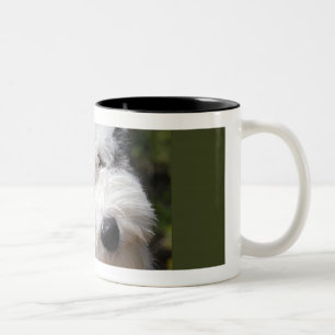 old english sheepdog pup Two-Tone coffee mug