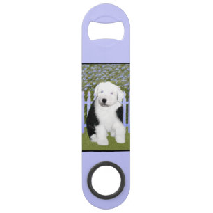 Old English Sheepdog Puppy Painting - Dog Art