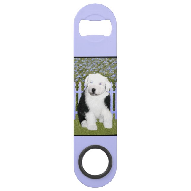 Old English Sheepdog Puppy Painting - Dog Art (Front)