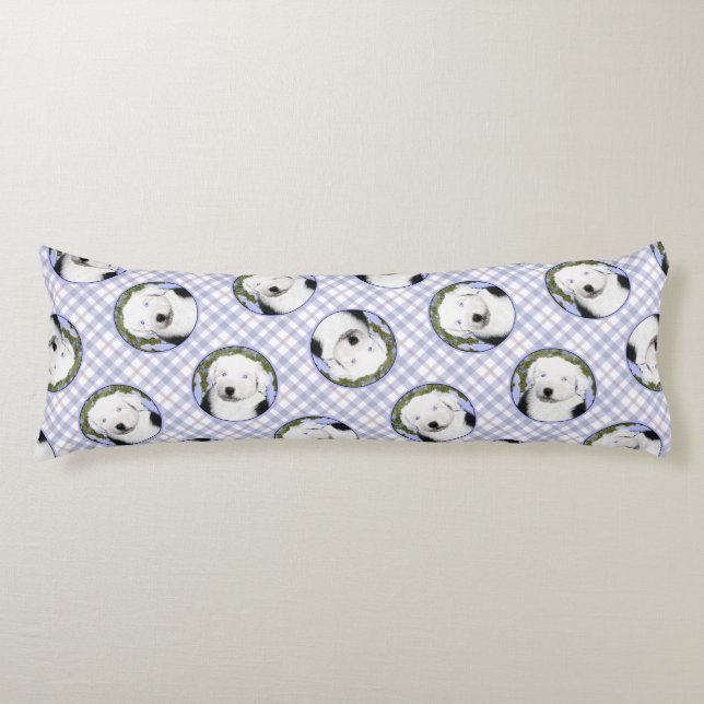 Old English Sheepdog Puppy Painting Pet Dog Art Body Cushion (Front)