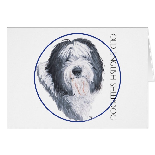 Old English Sheepdog Rondelle (Front Horizontal)