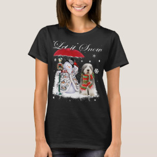 Old English Sheepdog Santa Dog Christmas Snowman C T-Shirt