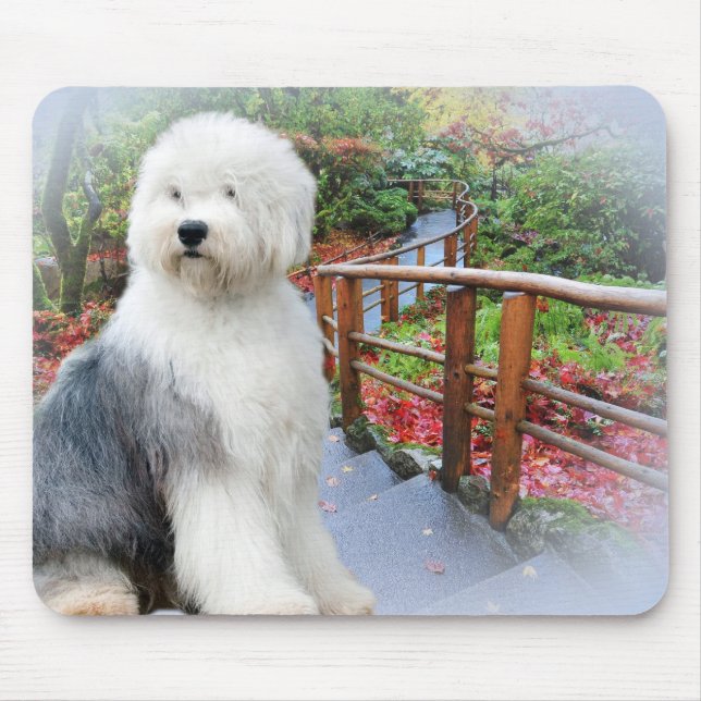 Old English Sheepdog Spring Day Mouse Pad (Front)