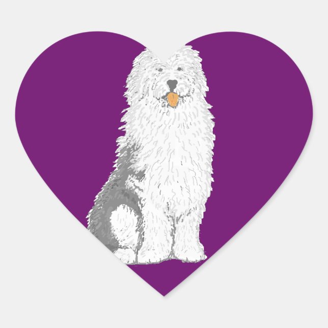 Old English sheepdog stickers various shapes (Front)