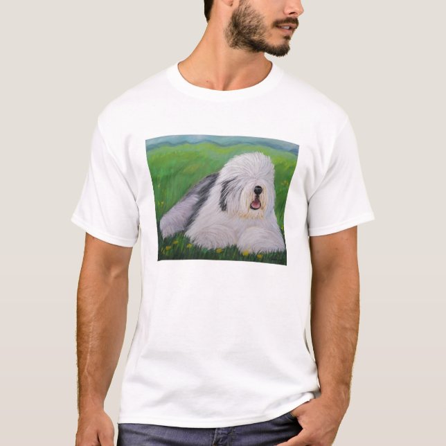 Old English Sheepdog T-Shirt By Sharon Nummer (Front)