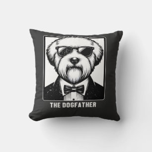 Old English Sheepdog The Dogfather Tuxedo Cool Fun Cushion