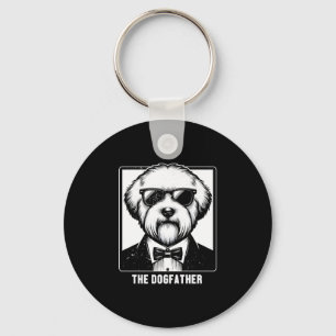 Old English Sheepdog The Dogfather Tuxedo Cool Fun Key Ring