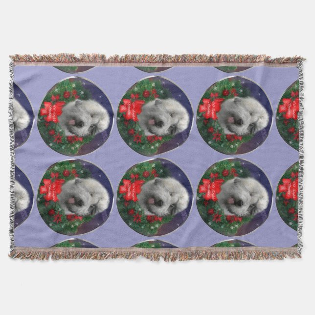 Old English Sheepdog Throw Blanket (Front)