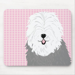 Old English Sheepdog (with covered eyes) Mouse Pad