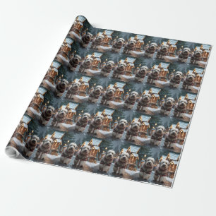 Old English Sheepdogs Christmas Snow Holiday Wrapping Paper