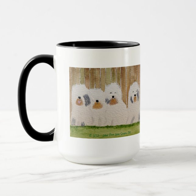 Old English Sheepdogs Original Art Mug (Left)