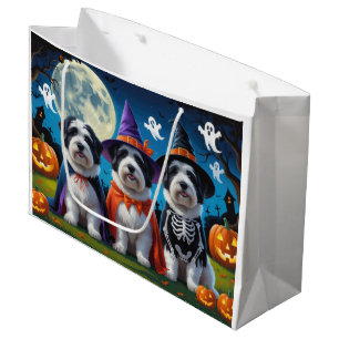 Old English Sheepdogs Pumpkin Halloween Funny Large Gift Bag
