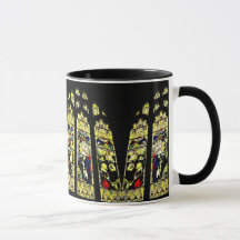 Old English stained glass church window mug