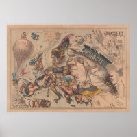 Old Europe Political Cartoon Map (1867)
