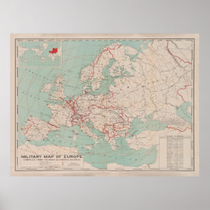Old Europe WWI Map (1914) Poster